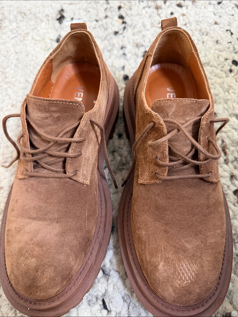 Venezia Suede Lace-Up Casual Shoes in Brown